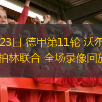 11月23日 德甲第11輪 沃爾夫斯堡vs柏林聯(lián)合 全場錄像回放